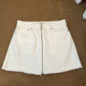 Free People White Denim Skirt